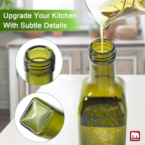 Olive Oil Dispenser Bottle for Kitchen (Green / 17 Ounces-2 Pack)