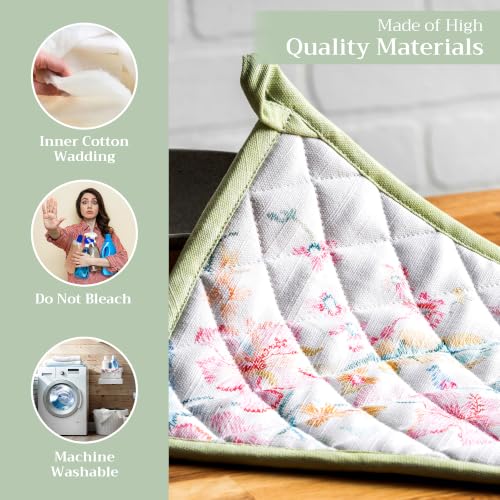 Pot Holders 100% Cotton Potholders (102 - Paradise Island / 8" x 8" (Pot Holder Pack of 2))