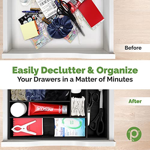 silverware tray organizer (Black / 6 Slots)