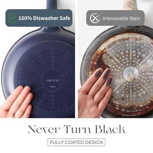 Ceramic Nonstick Saucepan with Lid (1.3 Quarts / Blueberry Mist)