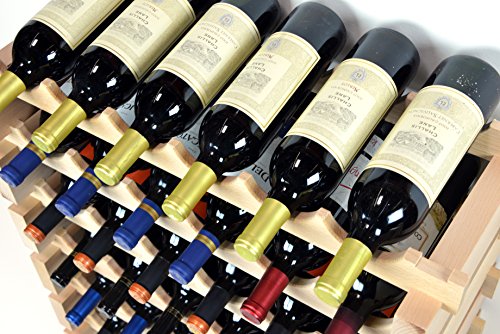 Modular Wine Rack Beechwood 24 (60 Bottles - 10 Rows)