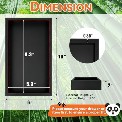 Bamboo Kitchen Drawer Organizer (10 x 6 x 2 Inch / Black)