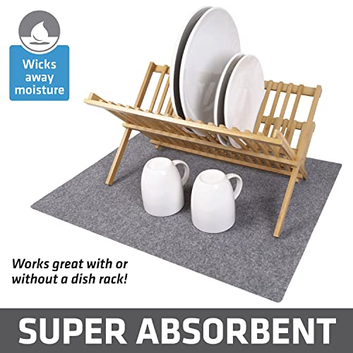 Jumbo XL Dish Drying Mat (Light Grey / 19" x 24")