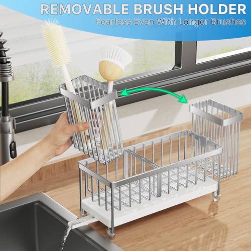 Sponge Holder for Kitchen Sink (Silver - 9.25″)