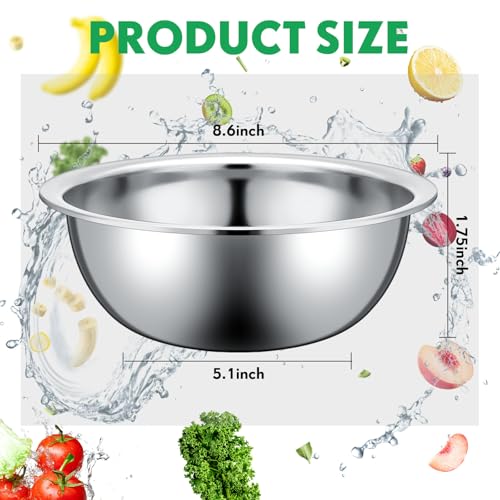20 Pcs Stainless Steel Mixing Bowls Bulk (8.66 x 3 Inch)
