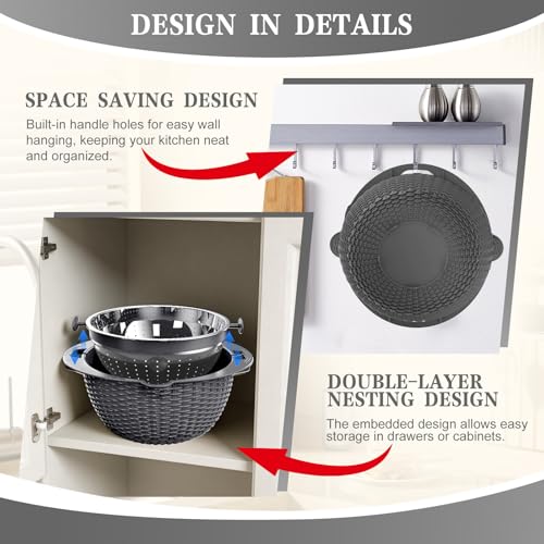 4 1 Colander with Lid Set