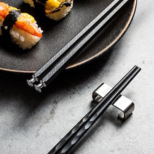 5 Pairs Food Grade PET+Glass Fiber Alloy Polymer Laser Engraving Japanese Metal Chopsticks