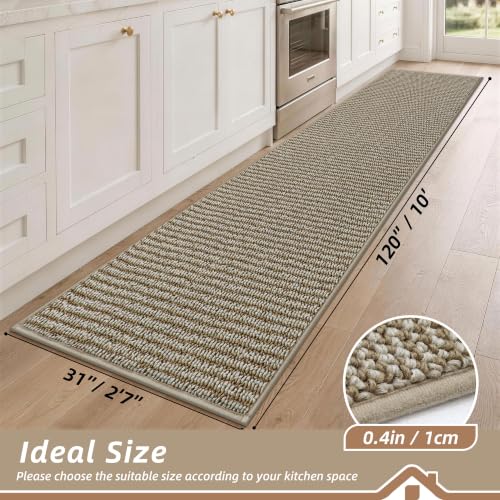 Kitchen Runner Rugs 31"x120" (Light Beige / 31" X 120" (Rectangular))