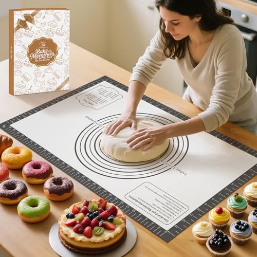 Silicone Pastry Mat for Dough Rolling (Gray / 28"L x 20"W)