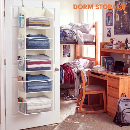 5Tiers Over Door Organizer (ClearBeige - 5 Tiers - 2 Pack)