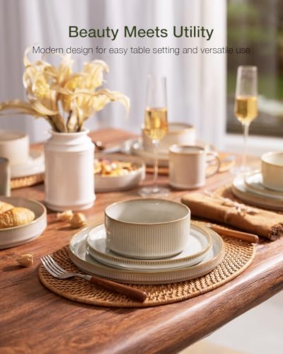 Star Dinnerware Sets with Mugs (Cappuccino White)