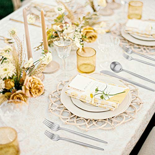 Matte Silverware Set for 12 (Silver / 60-piece)