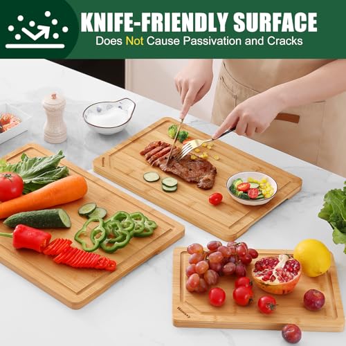 Organic Bamboo Cutting Boards Set for Kitchen Set of 3 (Natural / Set of 3)
