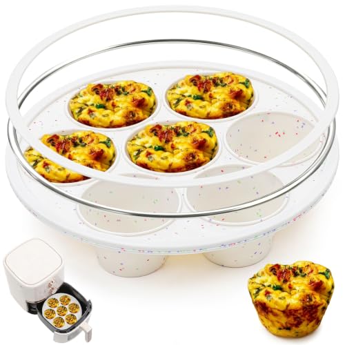 Silicone Air Fryer Muffin Pan with Reinforced Frame (Standard: 7 Cups)