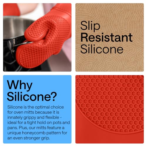 Silicone Oven Mitts (Coral / 12.5" Oven Mitts)