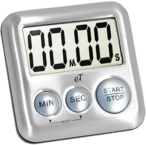 Elegant Digital Kitchen Timer Stainless Steel (8 Count)