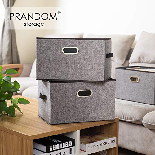 Larger Collapsible Storage Bins for Closet [5 (Grey&black Trim / Jumbo(5-Pack))