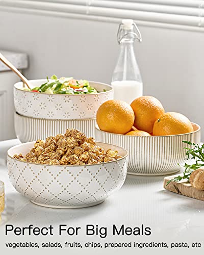 Large Serving Bowls (Embossed Stripes & Stars / 8")