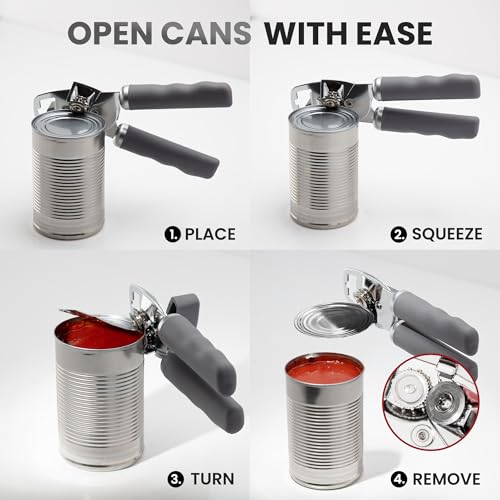 Manual Can Opener Heavy Duty Patented Stainless Steel (Stone / Comfy Grip)