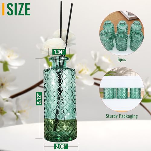 Glass Bud Vase (Green / Small Vase(6 Pcs))