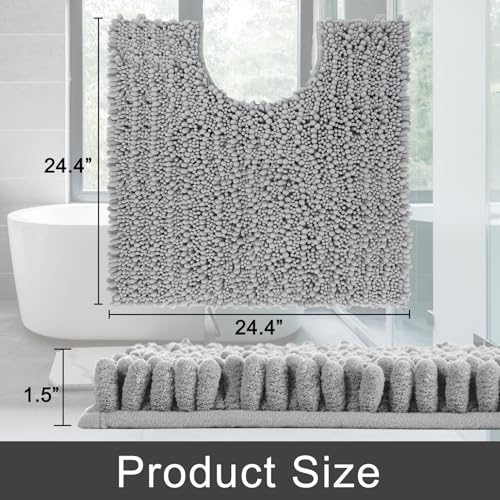 Toilet Rug U Shaped Washable 24x24 Inch