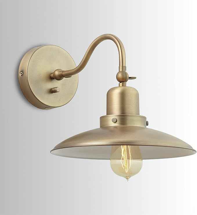 Capital Lighting 634811AD Dewitt Metal Portable Wall Sconce, 1-Light 100 Watts, 18" H x 10" W, Aged Brass
