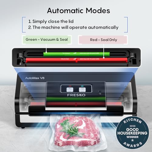 Automatic 95Kpa Food Vacuum Sealer Machine (Black Silver / Large)