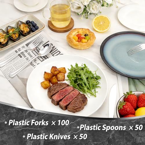 200Pcs Silver Plastic Cutlery (Cutlery Silver)