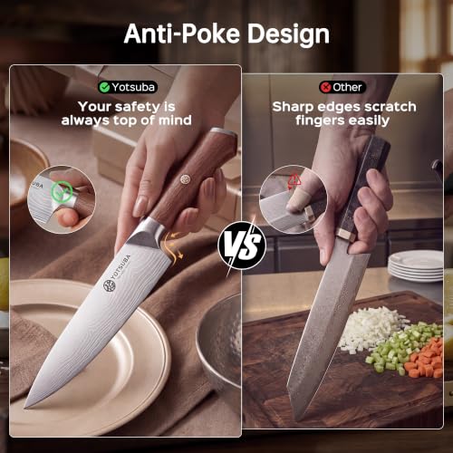3 PCS Japanese Kitchen Knife Set with Full Tang Rosewood Handle (3pcs knife set)