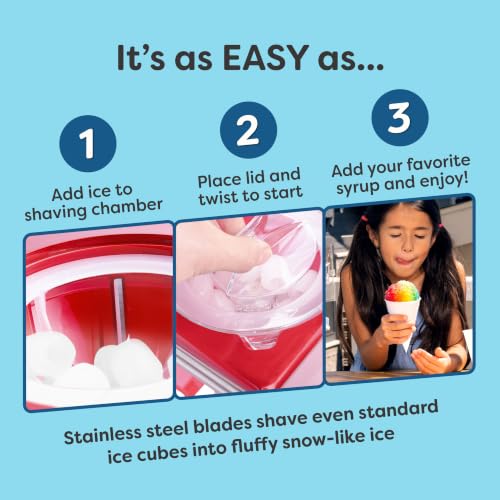 Snow Cone Shaved Ice Machine (Single Serve / Red)