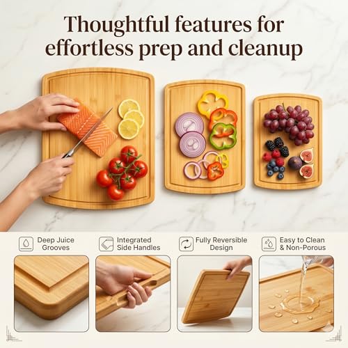 Non Toxic Cutting Boards for Kitchen (3-Piece)
