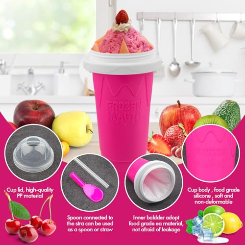 2PCS Slushie Maker Cup (Blue+Pink / 350ML)