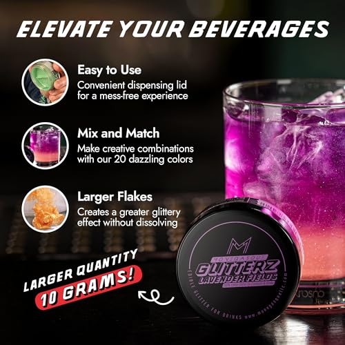 Lavender Edible Glitter for Drinks & Cakes