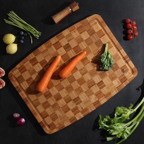 Extra Large Bamboo Wooden Cutting Board Wood Cutting Boards for Kitchen (23.5"L x 18"W)