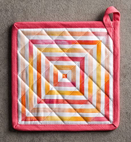 Pot Holders 100% Cotton Potholders (073 - Summer Maze / 8" x 8" (Pot Holder Pack of 2))