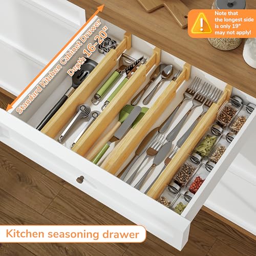 Bamboo Expandable Drawer Dividers (Natural / 2''H, 13.3''-19''L)
