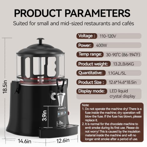 Commercial Hot Chocolate Machine (5L / Black)