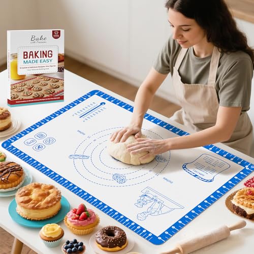 Baking Mats Silicone for Baking Sheet (Blue / 32"L x 24"W)