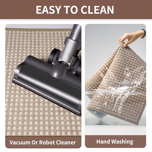 Long Kitchen Runner Rugs Kitchen Mat Non Slip Washable Brown 24"x71" (2 Sq Ft)