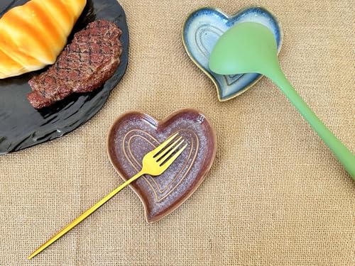 Ceramic Spoon Rest for Stove Top (Retro Purple)