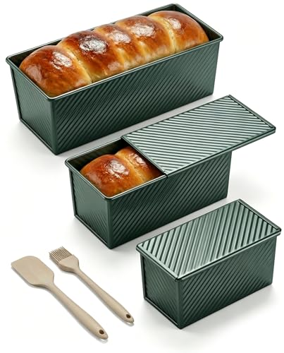 3 Piece Pullman Loaf Pan with Lid (Sage Green / 2.2LB+1LB+0.5LB)