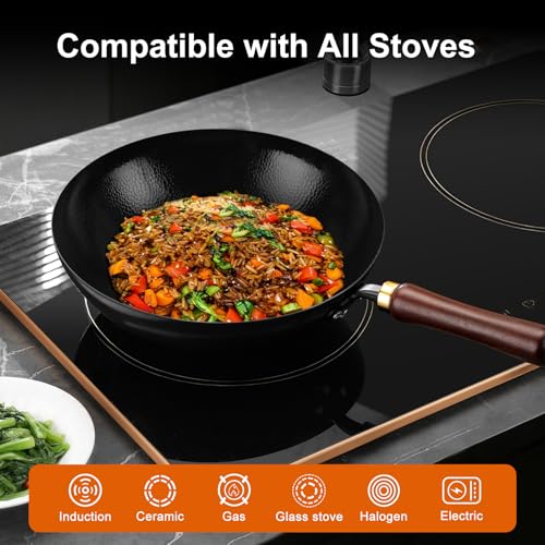 Carbon Steel Wok Pan (13.4 inch-Round Bottom)