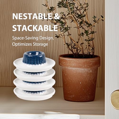 Ceramic Egg Cups (Blue&Beige -4pcs)