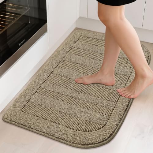24x36 Inch Kitchen Rugs Non Slip Washable Kitchen Sink Rug (2' x 3' (Semicircular) / Beige)