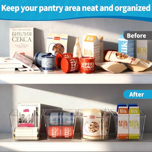 Clear Fridge Organizer Bins with Handles