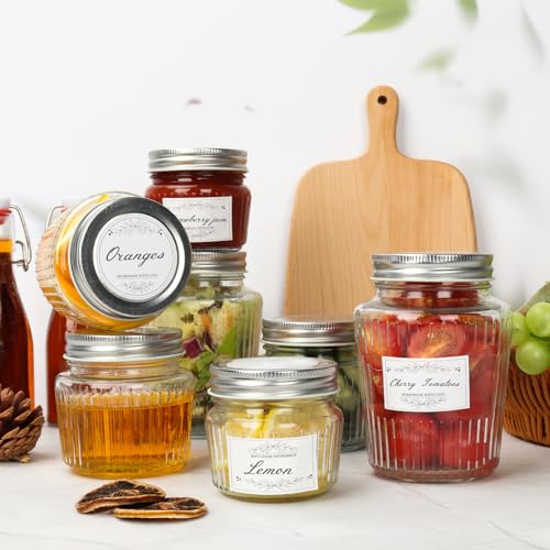 Glass Mason Jars with Lids (Vintage 16oz 4pack)