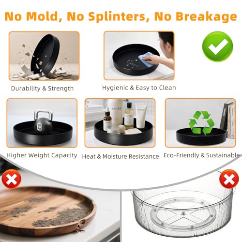 Metal Lazy Susan Organizer (12'' Black-1 Tier)