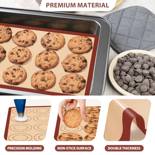 Silicone Baking Mat Set of 4 (Red / 4-piece set)
