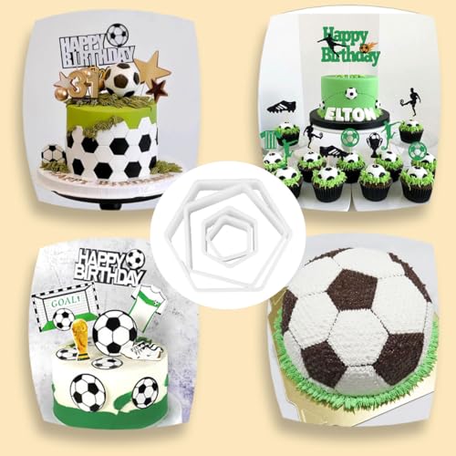 8 Pcs Soccer Ball Hexagon Cookie Cutter