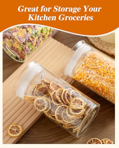 Glass Canisters with Airtight Lids (Clear / 9-50oz 2Pack)